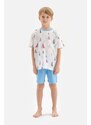 Dagi White Sailboat Printed Crewneck T-Shirt, Shorts and Pajamas Set.