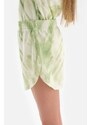 Dagi Light Green Meter Printed Short Sleeve T-Shirt Shorts Pajama Set