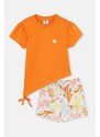 Dagi Orange Tie Detailed Short Sleeved T-shirt, Shorts Pajamas Set.