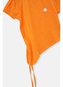 Dagi Orange Tie Detailed Short Sleeved T-shirt, Shorts Pajamas Set.