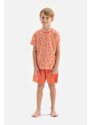 Dagi Orange Boy's Size Printed Short Sleeve Shorts Pajamas Set