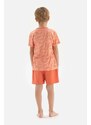 Dagi Orange Boy's Size Printed Short Sleeve Shorts Pajamas Set