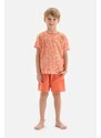 Dagi Orange Boy's Size Printed Short Sleeve Shorts Pajamas Set