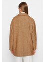 Trendyol Camel Oversize Wide Cut Stamped Coat