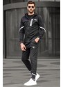 Madmext Black Men's Tracksuit Set with a Hoodie 6813