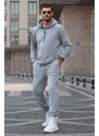 Madmext Dyed Gray Hooded Basic Tracksuit Set 5908
