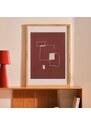 Červený abstraktní plakát Kave Home Evilda 56 x 42 cm