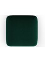 Lahvově zelená sametová podnožka MICADONI Greta 100 x 100 cm