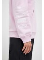 Mikina adidas Originals dámská, růžová barva, s kapucí, hladká