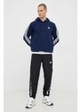 Mikina adidas Originals pánská, tmavomodrá barva, s kapucí, vzorovaná