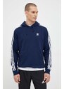 Mikina adidas Originals pánská, tmavomodrá barva, s kapucí, vzorovaná