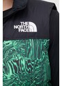 Péřová vesta The North Face zelená barva