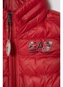 Dětská péřová vesta EA7 Emporio Armani červená barva