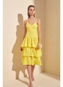 Trendyol Yellow Textured Back Detailed Dress