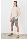 Trendyol Beige Male Printed 5 pocket shorts