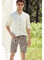 Trendyol Beige Male Printed 5 pocket shorts