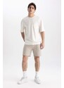 DEFACTO Slim Fit Cropped Hem Sweatshirt Fabric Shorts