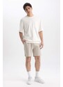 DEFACTO Slim Fit Cropped Hem Sweatshirt Fabric Shorts