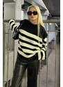 Madmext Women's Black Striped Sweater