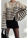 Madmext Beige Crew Neck Women's Knitwear Sweater