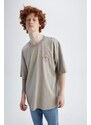 DEFACTO Oversize Fit Crew Neck Printed T-Shirt