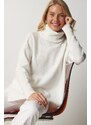 Happiness İstanbul Women's Bone Turtleneck Knitwear Sweater