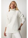 Happiness İstanbul Women's Bone Turtleneck Knitwear Sweater