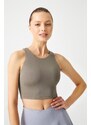 LOS OJOS Khaki Barbell Neckline Bra T-shirt