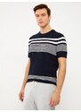 LC Waikiki Crew Neck Short Sleeve Striped Men's Knitwear Sweater