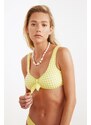 Trendyol Yellow Textured Bikini Top