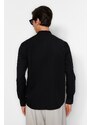 Trendyol Limited Edition Black Men's Regular Fit Large Collar Shirt