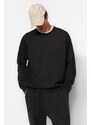 Trendyol Anthracite Limited Edition Oversize/Wide-Fit Faded Effect 100% Cotton Sweatshirt