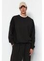 Trendyol Anthracite Limited Edition Oversize/Wide-Fit Faded Effect 100% Cotton Sweatshirt