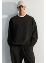 Trendyol Anthracite Limited Edition Oversize/Wide-Fit Faded Effect 100% Cotton Sweatshirt