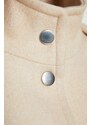 Trendyol Oversized Ecru širokoúhlý smocking detailní razítkový kabát