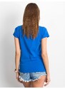 Fashionhunters Tmavě modré čtvercové tričko