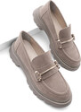 Marjin Women's Loafers Thick Sole Chain Casual Shoes Zolez Mink