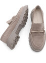 Marjin Women's Loafers Thick Sole Chain Casual Shoes Zolez Mink