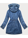 P.O.P. SEVEN Světle modrý džínový přehoz přes oblečení s kapucí (POP5953-K)