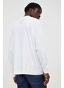 Bavlněné tričko s dlouhým rukávem G-Star Raw bílá barva, s potiskem