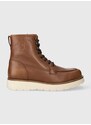 Kožené boty Tommy Hilfiger TH AMERICAN WARM LEATHER BOOT pánské, hnědá barva, FM0FM04668