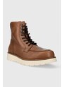 Kožené boty Tommy Hilfiger TH AMERICAN WARM LEATHER BOOT pánské, hnědá barva, FM0FM04668