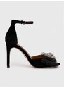 Semišové sandály Kurt Geiger London Kensington Bow Sandal černá barva, 9989100209