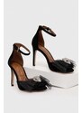 Semišové sandály Kurt Geiger London Kensington Bow Sandal černá barva, 9989100209