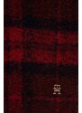 Šátek z vlněné směsi Tommy Hilfiger tmavomodrá barva, vzorovaný