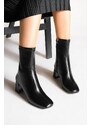 Marjin Women's Heeled Boots with Flat Toe Zipper Nonas black