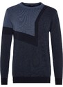 Trendyol Indigo Men's Slim Fit Crew Neck Color Block Knitwear Sweater