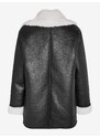 Černá dámská koženková zimní bunda s umělým kožíškem Noisy May H - Dámské