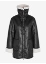 Černá dámská koženková zimní bunda s umělým kožíškem Noisy May H - Dámské