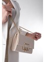 Marjin Women's Clutches &; Shoulder Bags Gold Color Gold Chain Strap Sovi beige